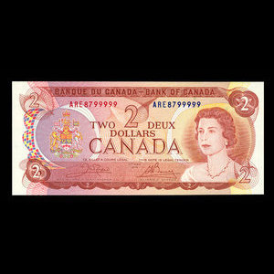 Canada, Bank of Canada, 2 dollars : 1974