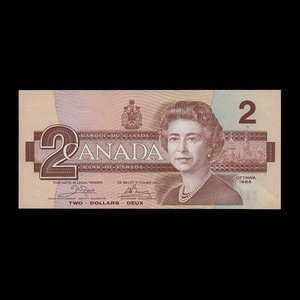 Canada, Bank of Canada, 2 dollars : 1986