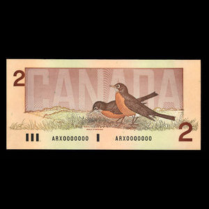 Canada, Bank of Canada, 2 dollars : 1986