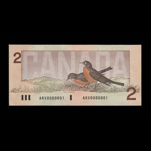 Canada, Bank of Canada, 2 dollars : 1986