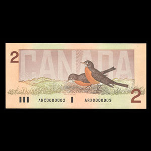 Canada, Bank of Canada, 2 dollars : 1986