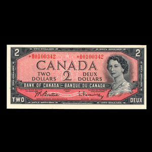 Canada, Bank of Canada, 2 dollars : 1954