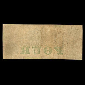 Canada, Bank of Toronto (The), 4 dollars : July 2, 1859