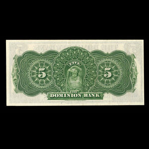 Canada, Dominion Bank, 5 dollars : January 2, 1925