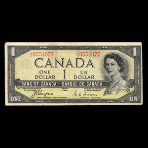 Canada, Bank of Canada, 1 dollar : 1954