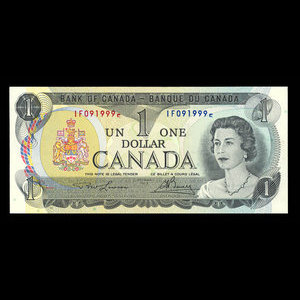 Canada, Bank of Canada, 1 dollar : 1973