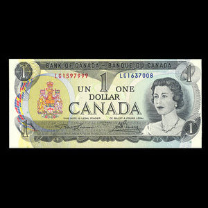 Canada, Bank of Canada, 1 dollar : 1973