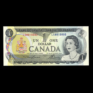 Canada, Bank of Canada, 1 dollar : 1973