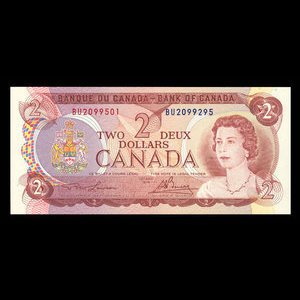 Canada, Bank of Canada, 2 dollars : 1974