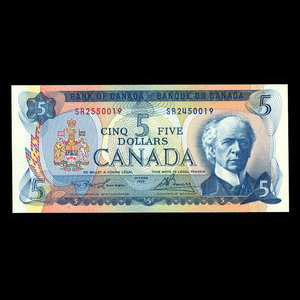 Canada, Bank of Canada, 5 dollars : 1972