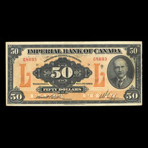 Canada, Imperial Bank of Canada, 50 dollars : November 1, 1923