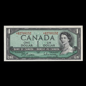 Canada, Bank of Canada, 1 dollar : 1954