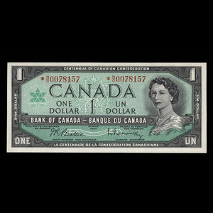 Canada, Bank of Canada, 1 dollar : 1967