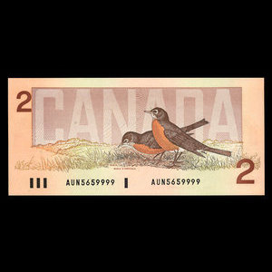 Canada, Bank of Canada, 2 dollars : 1986