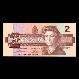 Canada, Bank of Canada, 2 dollars : 1986