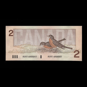 Canada, Bank of Canada, 2 dollars : 1986