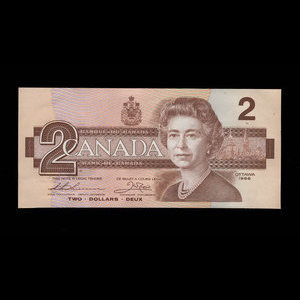 Canada, Bank of Canada, 2 dollars : 1986