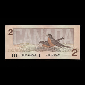 Canada, Bank of Canada, 2 dollars : 1986