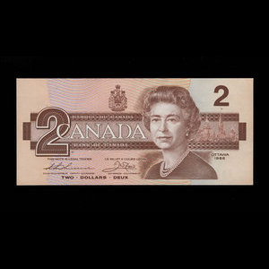 Canada, Bank of Canada, 2 dollars : 1986