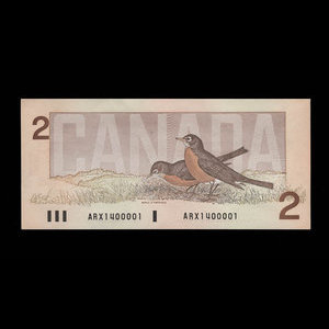 Canada, Bank of Canada, 2 dollars : 1986