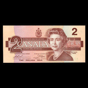 Canada, Bank of Canada, 2 dollars : 1986