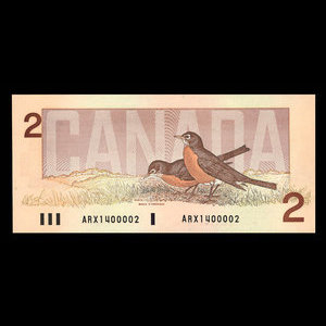 Canada, Bank of Canada, 2 dollars : 1986