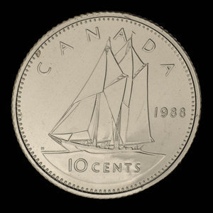 Canada, Elizabeth II, 10 cents : 1988