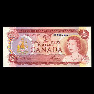 Canada, Bank of Canada, 2 dollars : 1974