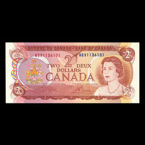 Canada, Bank of Canada, 2 dollars : 1974