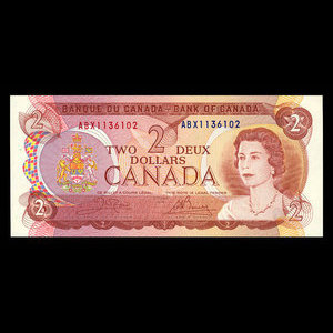 Canada, Bank of Canada, 2 dollars : 1974