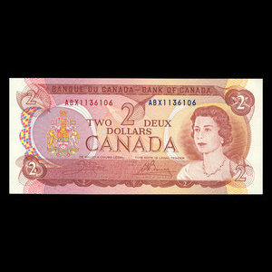 Canada, Bank of Canada, 2 dollars : 1974