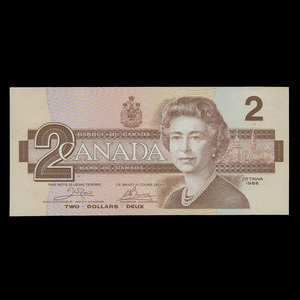 Canada, Bank of Canada, 2 dollars : 1986