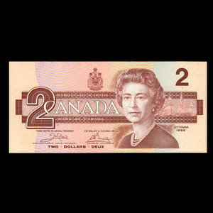 Canada, Bank of Canada, 2 dollars : 1986