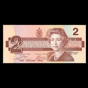 Canada, Bank of Canada, 2 dollars : 1986