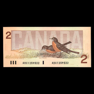 Canada, Bank of Canada, 2 dollars : 1986