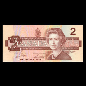 Canada, Bank of Canada, 2 dollars : 1986