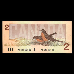 Canada, Bank of Canada, 2 dollars : 1986