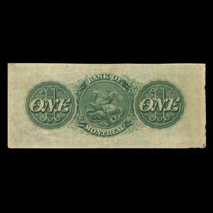 Canada, Bank of Montreal, 1 dollar : January 3, 1859