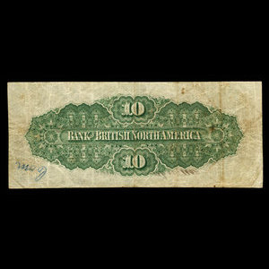 Canada, Bank of British North America, 10 dollars : July 3, 1877