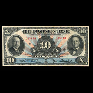 Canada, Dominion Bank, 10 dollars : February 1, 1931