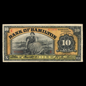 Canada, Bank of Hamilton, 10 dollars : June 1, 1914