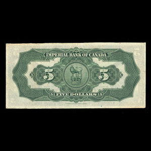 Canada, Imperial Bank of Canada, 5 dollars : November 1, 1923