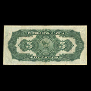 Canada, Imperial Bank of Canada, 5 dollars : November 1, 1933