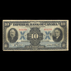 Canada, Imperial Bank of Canada, 10 dollars : November 1, 1933