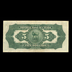 Canada, Imperial Bank of Canada, 5 dollars : January 3, 1939