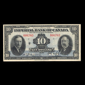 Canada, Imperial Bank of Canada, 10 dollars : January 3, 1939