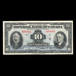 Canada, Imperial Bank of Canada, 10 dollars : November 1, 1934