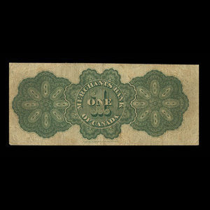 Canada, Merchants Bank of Canada (The), 1 dollar : March 2, 1868