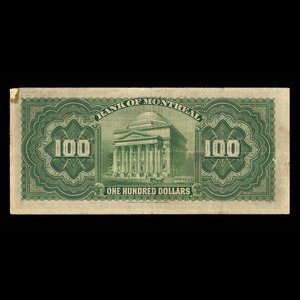 Canada, Bank of Montreal, 100 dollars : November 3, 1914