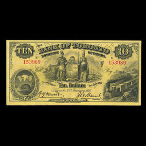 Canada, Bank of Toronto (The), 10 dollars : January 2, 1937